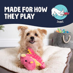 goDog Bubble Plush Dragons Squeaky Dog Toy, Chew Guard Technology - Coral, Small