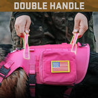 Forestpaw Dog Harness for Large Dogs,Tactical Dog Harness with Handle,No Pull Military Service Dog Vest with Pockets Adjustable for Walking Training,Hot Pink,Chest 21.5-45"