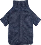 Fitwarm Turtleneck Knit Dog Sweater, Thermal Dog Winter Clothes for Small Dogs Boy Girl, Cozy Sweaters for Dogs, Doggy Pullover Jumper, Pet Outfit, Heather Navy Blue, Small