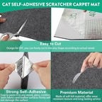 Trimmable Cat Scratcher Mat, 39.4"x15.8" Self-Adhesive Cat Scratching Carpet Pad Replacement for Cat Tree Shelves, Cat Steps and Posts, DIY Cat Scratch Couch Furniture Protector