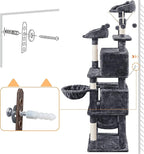 Topeakmart Cat Tree for Indoor Cats, 67in Cat Tower, Multi-Level Cat Play House with Condos & Scratching Posts & Hammock & Basket & Dangling Ball, Dark Gray