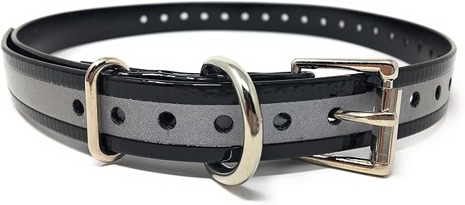 Replacement Strap for SportDOG Collars - 3/4" Wide Ultra-Durable Dog E-Collar Replacement for Training, Bark, Shock, Electric, and GPS Collars - 28" Adjustable Length SportDOG (Reflective Black-FBA)