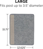 Furhaven Wrap Around Scratching Post Cover for Indoor Cats, Fits Posts Up to 3.5" Diameter, Durable & Less Mess - Tiger Tough Carpet Scratch Mat - Gray, Large