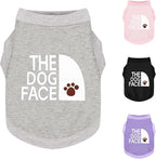 Personality Canine Attire: Soft, Lightweight Cotton Dog Clothes with 'The Dog Face' Print. Small and Medium Breeds, Perfect for Everyday Wear, Comfortable and Breathable Dog Shirt Grey 4XL