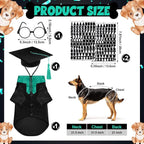 5 Pcs Dog Graduation Costume Set Include 2026 Pet Graduation Gown with Stole Puppy Grad Cap Lensless Glasses DIY Letter Stickers for Dogs Cats Holiday Costume Accessory(Black Green,XL)