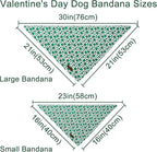 St. Patrick's Dog Bandana, UP URARA PUP Shamrock Triangle Bid Scarf for Medium Large Dogs, Cotton Kerchief for Girl Boy Puppies, Cute Spring Green Bandana,S