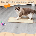 2 Pack Cat Door Toy 7.87"x19.69" Sisal Door Cat Scratching Mat with a Mouse Play Toys Double Use Hanging Scratcher Wall Floor Mount Kitty Scratching Pad for Indoor Kitten with Hemp Rope