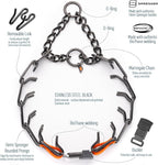 Herm Sprenger Black Stainless Steel Dog Collar with Quick Release ClicLock Buckle O-Ring Biothane Insert Training Collar Made in Germany (Hunter Orange, 25in x 4.0mm(Neck Size up to21-22in))