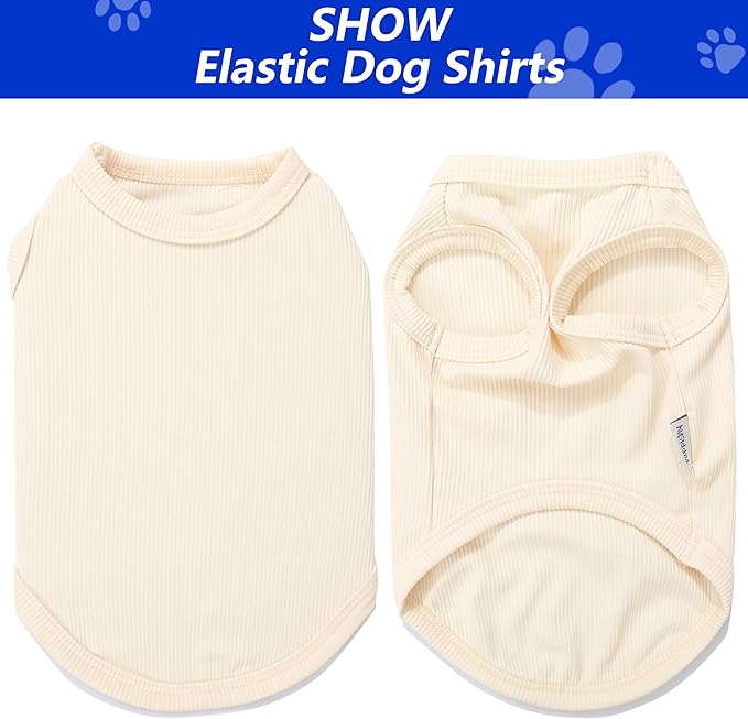 2 Pack Dog Clothes for Small Dogs Summer Dog Shirt Vest Girl Boy Lightweight Puppy T-Shirts Blank Soft and Cool Pet Clothing Sleeveless Medium Large Dog Outfit (White+Blue, Small)