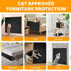 Cat Scratching Mat Self-Adhesive, 78.7'' x 15.8'' Trimmable Cat Scratch Pads Furniture Protector, DIY Climbing Cats Scratching Carpet for Couch, Door Frame or Wall Corner Protector (Black)