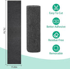 Cat Scratch Couch Furniture Protector, Trimmable Self-Adhesive Cat Scratch Carpet, DIY Climbing Cats Scratch Mat for Covering Cat Scratching Post and Wall & Door Protector from Cat Claws (Dark Grey)
