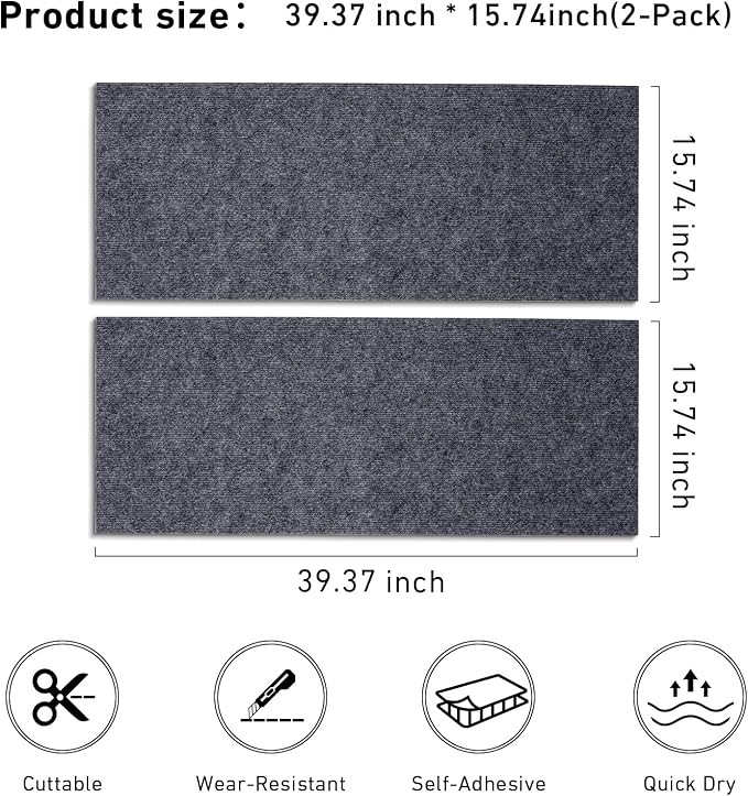 Cat Scratch Furniture Protector, 78.7" x 15.8" Self-Adhesive Cat Scratch Carpet, Couch Protector from Claws for Scratch Post Cat Tree Shelves Wall, Dark Gray