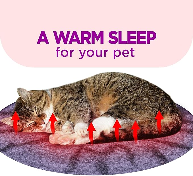 Cat Bed Mat Natural Merino Wool Cozy Large Carpet Pad for Pet Cats Kitty Small Dog House Warm Organic Sheep Wool Scratch Floor Mats Rug Bedding (Gray Tiger, Large)