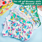 Saintrygo 10 Pcs Lovely Puppy Shirts Print Dog Clothes Breathable Summer Pet Cartoon Dog Shirt Clothes Sweatshirt for Puppy Cartoon Shirt Sweatshirt to Cat(X-Large)
