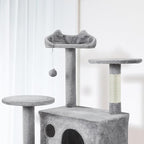 Topeakmart Cat Tree, 80-Inch Cat Tower Cat Condo with Scratching Posts, Padded Perches and Ladder, Cat Stand House Furniture, Light Gray