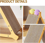 Stylish Triangle Cat Scratcher – 3-Sided Scratching Board with 2 Interactive Ball Toys, Durable Cardboard Cat Furniture for All Cats/Kittens (Modern Aesthetic, Sleek Design)