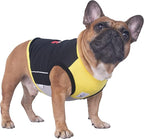 iChoue French Bulldog Summer Cooling Shirt for Dogs UV Sun Protection Vest Sleeveless Stretchy Tank Top English Pug Yellow Black - XXLarge
