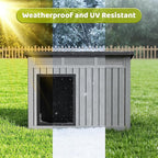 Bifanuo Dog House Outdoor Indoor for Medium Dog - Weatherproof & Removable Roof, Easy Assemble and Clean for Small to Medium Dogs(Grey, 32.1" L × 25.1" W × 24" H)