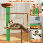 Cat Scratch Furniture Protector - 100" x 17" Trimmable Self-Adhesive Cats Claws Scratch Pads, DIY Cat Climbing Couch Protector for Scratch Post Cat Tree Replacement Indoor (Green)