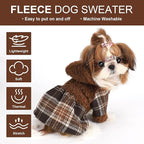 Dog Sweater Puppy Clothes for Small Dogs Boy Girl Pet Hoodies for Dogs Cold Weather Doggie Coats Fall Doggy Sweatshirt for Chihuahua Yorkie Cat Outfits (Brown, Medium)