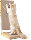 27.6 Inch Cat Scratching Post, Premium L-Shaped Cat Scratcher, Wall-Mounted Scratch Pad for Indoor Cats