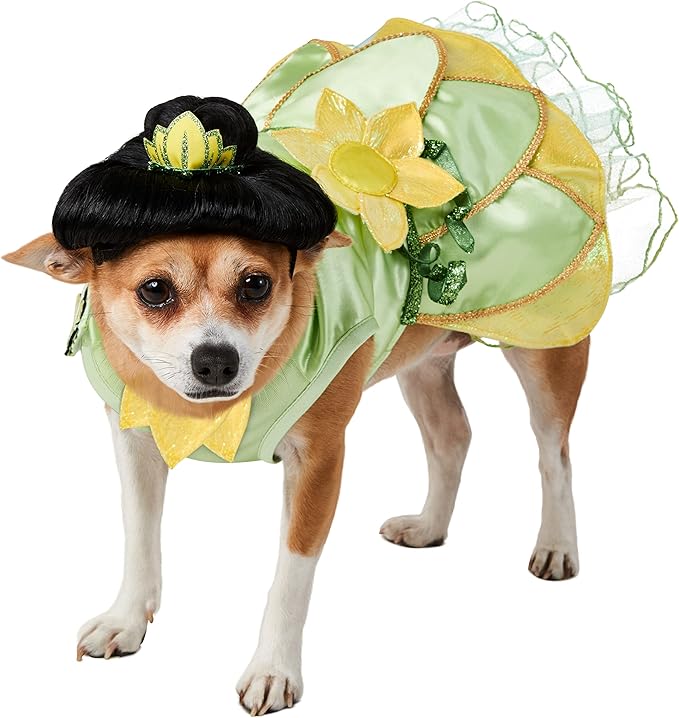 Disney Princesses: Tiana Pet Costume for For Dogs or Cats by Rubies, Small