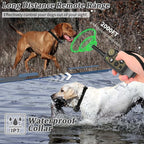Dog Training Collar with Remote 2000ft, 100% Waterproof Shock Collar for Large Medium Dogs(8-150lbs) with Beep Vibration Shock, Rechargeable Electric Dog Collar with Intensity Dial Knob