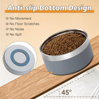 UPSKY Elevated Dog Bowls – 27oz Stainless Steel Anti-Spill Set with Wooden Stand, Double Raised Bowls for Small/Medium Dogs to Reduce Neck Strain & Improve Digestion