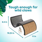 Petlinks Dream Curl Carpet Cat Scratcher, Dual-Surface Cat Scratching Post, Lounge & Hide Scratchers for Cats & Kittens, Gray, Furniture Protector, One Size Fits All Cats