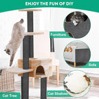 Trimmable Cat Scratcher Mat, 39.4"x15.8" Self-Adhesive Cat Scratching Carpet Pad Replacement for Cat Tree Shelves, Cat Steps and Posts, DIY Cat Scratch Couch Furniture Protector