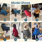 ROZKITCH Fleece Dog Pajamas, Pet Windproof Warm Cold Weather Jacket Vest Cozy Jumpsuit Apparel Outfit Clothes for Small Dog Walking Hiking Sleep Blue 2XS