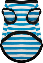 Paiaite Dog Shirts - Striped Sleeveless Tank Top, Breathable Cotton, Colorful Blue XL