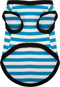 Paiaite Striped Dog Shirt Happy Color Cotton Sleeveless Puppy Shirts Breathable Pet Apparel Tank Top Colorful Puppy Sweatshirt Clothes for Small Medium Dogs Blue XXS