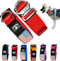 Tactical Dog Collar 2 Inch Wide Thick Heavy Duty Military Style with Metal Buckle, Adjustable for Medium - Large Breeds, Durable K9 Training Gear with Patch Area, USA Flag Patch, Strong and Secure Fit