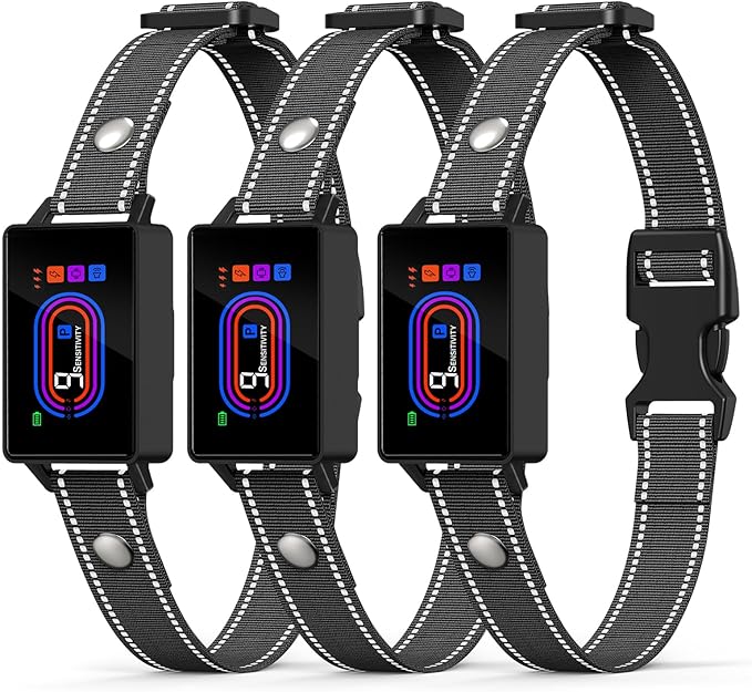 3 Pack Dog Bark Collar, 2025 Bark Collar for Large Medium Small Dogs 5-130 lbs - Smart Rechargeable Anti-Barking Training Collar with 10 Adjustable Sensitivity-Bark Collars with Beep Vibratio (3 Pack)