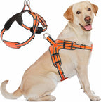 Dog Harness for Large Dogs Back D-Ring Control No Choking Pressure-Free Chest Design Comfortable Padded Adjustable Reflective Vest Harness for Daily Walks Training Easy Control Outdoor Use Secure Fit
