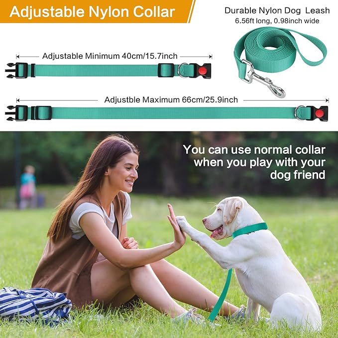 Prong Training Collar with Comfort Tips and Quick Release Snap Buckle - Dog Choke Pinch Collar with Nylon Cover - Classic Collar and Leash for Small to Large Dogs