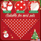 Abbylike 50 Pcs Valentines Day Dog Bandanas Bulk Red and White Polka Dots Stripes Bandanas for Dogs Triangle Kerchief Bibs Scarf for Pet Romantic Costume Photo Props Accessories(31.5 x 21.7 x 21.)