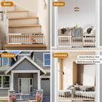 White Metal Dog Gate for Small Dogs - 13.3" Short Freestanding Puppy Gate with Retractable Sliding Rail, No Installation, Indoor/Outdoor Use, Foldable & Portable Pet Barrier