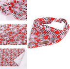 Lionet Paws Valentine's Day Dog Bandanas 2 Pack, Black and White Stripes Dog Triangle Hearts Dog Kerchief,Adjustable Triangle Holiday Scarves for Small Medium Dogs Pets