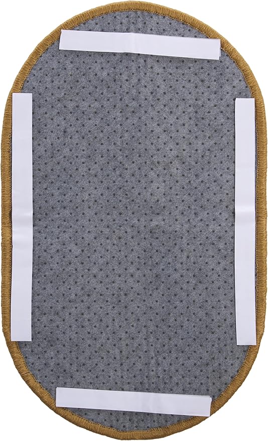 SAFAVIEH Cat Scratch Mat Pad Collection, 12" x 20" Oval, Natural Brown, Sisal Boucle Weave, Velcro & Slip Resistant Backing