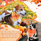 Abbylike 50 Pcs Orange Plaid Dog Bandanas Bulk Check Pattern Bandanas for Dogs Triangle Kerchief Bib Scarf Set for Pet Party Costume Photo Props Accessories Pet Shops, 25 Styles(19.7 x 13.8 x 13.8)