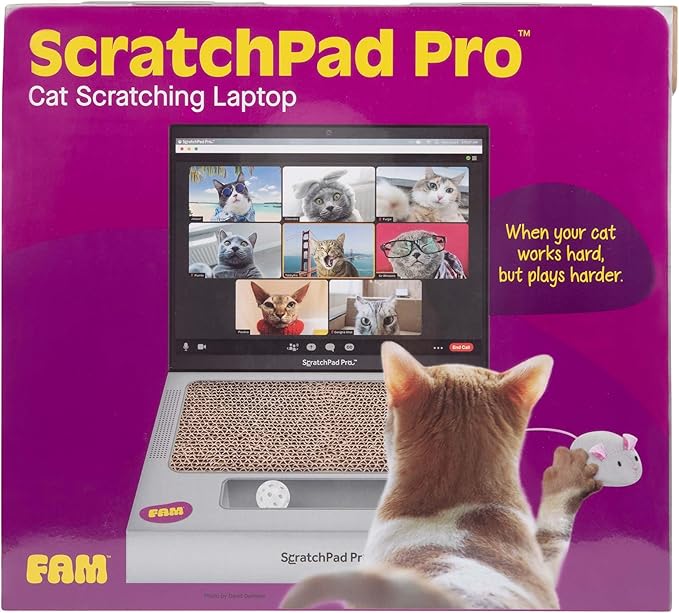 ScratchPad Pro — Cardboard Laptop Cat Scratcher, Interactive Cat Toys for Indoor Cats, Kitten Supplies and Cat Stuff by Relatable