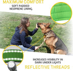 ADITYNA Heavy Duty Dog Collar for Medium Dogs - Reflective Green Collar with Handle for Training, and Walking - Wide, Thick, Tactical, Soft Neoprene Padded