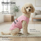 Parisian Pet Dog Shirt - 100% Cotton Shirts for Large Dogs - Pink Sleeveless Girl Pet Clothes - Lightweight Pet T Shirts - Breathable Puppy Clothes - Stretchy I Love My Mommy Dog Apparel