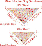 Floral Dog Bandana, UP URARA PUP Flowers Triangle Bid Scarf for Medium Large Dogs, Cotton Kerchief for Girl Boy Puppies, Cute Spring Blossom Bandana,L