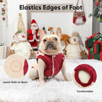 Fleece Lining Extra Warm Dog Hoodie in Winter,Small Dog Jacket Puppy Coats with Hooded,Beige and Red S