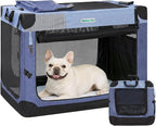 Gardner Pet Soft Collapsible Dog Crate - 26 Inch Portable Travel Dog Crate for Puppy/Small Dogs Indoor & Outdoor, 3-Door Pet Crate with Durable Mesh Windows & Storage Bag, Blue