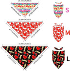 10PCS Big Valentines Day Dog Bandanas 33Inch with Heart Lip Rose Love Print for Extra Large XL XXL Breed Dog Triangle Bibs Scarves for Boys and Girls Holiday Grooming Accessories