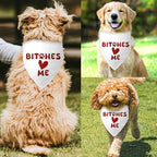 Bit-Ches Me Dog Bandanas Boy Girl Puppy Bandana Funny Cute Cooling Dog Bandana Photo Prop Pet Scarf Accessories for Pet Lovers Mom Dad Gifts
